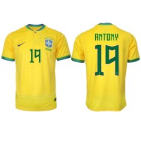 Fotballdrakt Herre Brasil Antony #19 Hjemmedrakt VM 2022 Kortermet